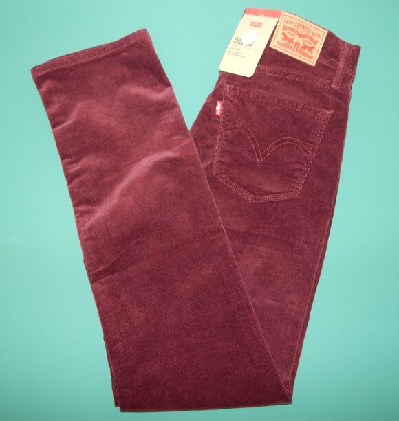 Levi's Denim - NWT Levi’s Classic Straight Corduroy Jeans Women's Size 4M Burgundy Retail $59